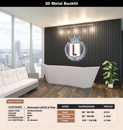 Signage Mockups for Ristorante LUCCA & Piano Lounge