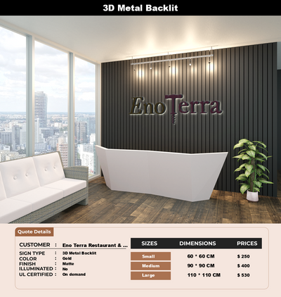 Signage Mockups for Eno Terra Restaurant & Enoteca