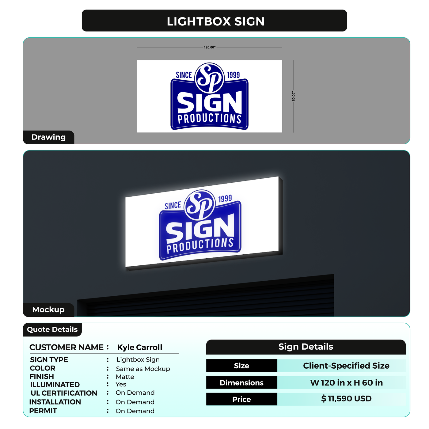 Lightbox Sign For Kyle Carroll