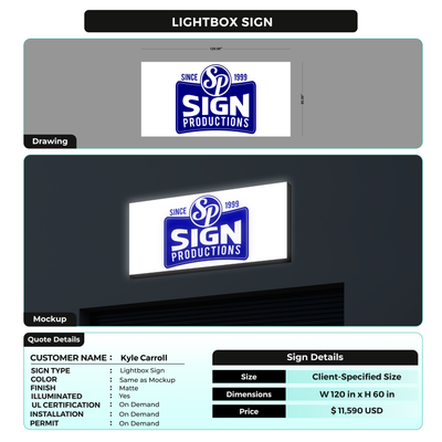 Lightbox Sign For Kyle Carroll